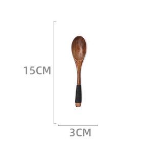 Japanese Style Wooden Long Handle Soup Instant Noodle Spoon (Option: 17Style)