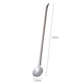 304 Food Grade Stainless Steel Tableware Straw Spoon (Option: Silver-1PC-25cm)