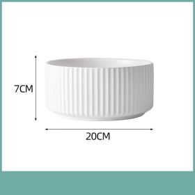 Creative Personality Household Ceramic Bowl Tableware (Option: White-8inch)