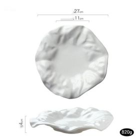 Irregular Ceramic Plates With Special-shaped Personality (Option: White-10inch)