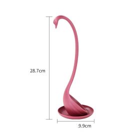 Swan With Tray Can Stand Up Spoon (Color: Red)