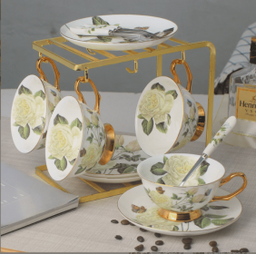 European Style Ceramic Cup Coffee Set (Option: Q)