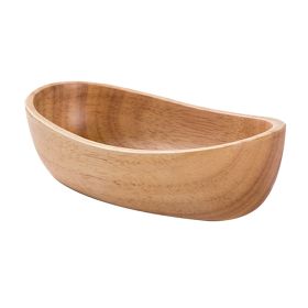 Natural Thick Bottom Rubber Wood Boat Compote Salad Bowl (Option: Boat)