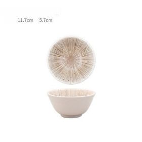 Japanese Style Household Retro Round Dish Dish (Option: Rice bowl white)