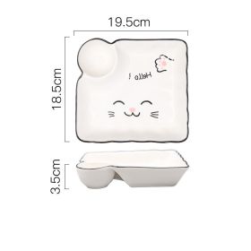 Home Creative Cartoon Cute Ceramic Plate (Option: Smile cat-7.5inch)