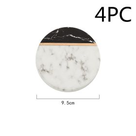 Nordic Phnom Penh Marbled Coaster Creative Ceramics (Option: Round shape-4PCS)