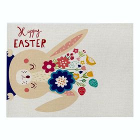 Home Cartoon Rabbit Kitchen Insulation Coaster Anti-scalding Cotton And Linen Western Placemat (Option: CD0643-Cotton and linen-32X21cm)