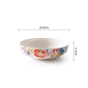 Creative Round Hand Painted Household Ceramic Plate 8 Inch (Option: Garden)