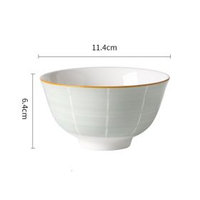 Nordic Style Underglaze Ceramic Small Rice Bowl 4.5 Inches (Color: Light Grey)