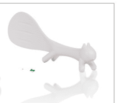 Cute Creative Squirrel Can Stand Non-stick Table Rice Spoon (Option: White-21x5.7cm)