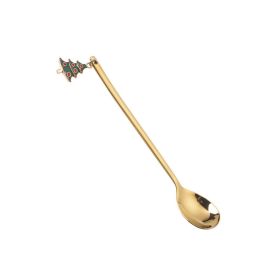 304 Stainless Steel Christmas Spoon (Option: Gold-Christmas tree)