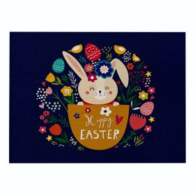 Home Cartoon Rabbit Kitchen Insulation Coaster Anti-scalding Cotton And Linen Western Placemat (Option: CD06417-Cotton and linen-32X21cm)