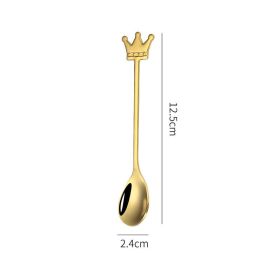 Japanese Style Stainless Steel Cartoon Sunflower Spoon (Option: Gold-Crown Spoon)