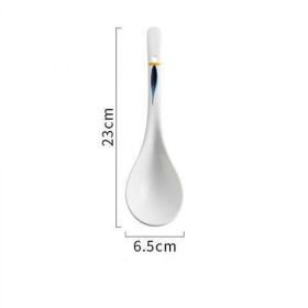 Japanese Style Creative Restaurant Home  Ceramic Spoon (Option: E)