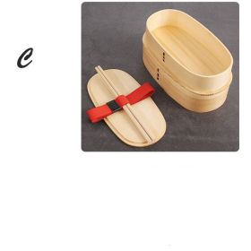 Wooden Lunch Box, Lunch Box Size Single And Double Layer Portable (Option: C style)